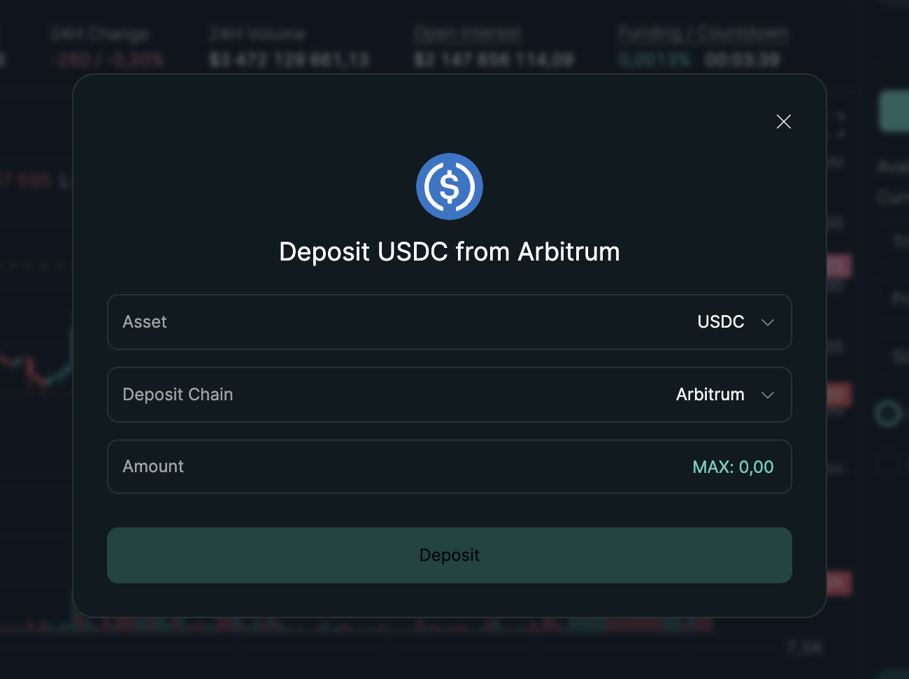 Deposit interface